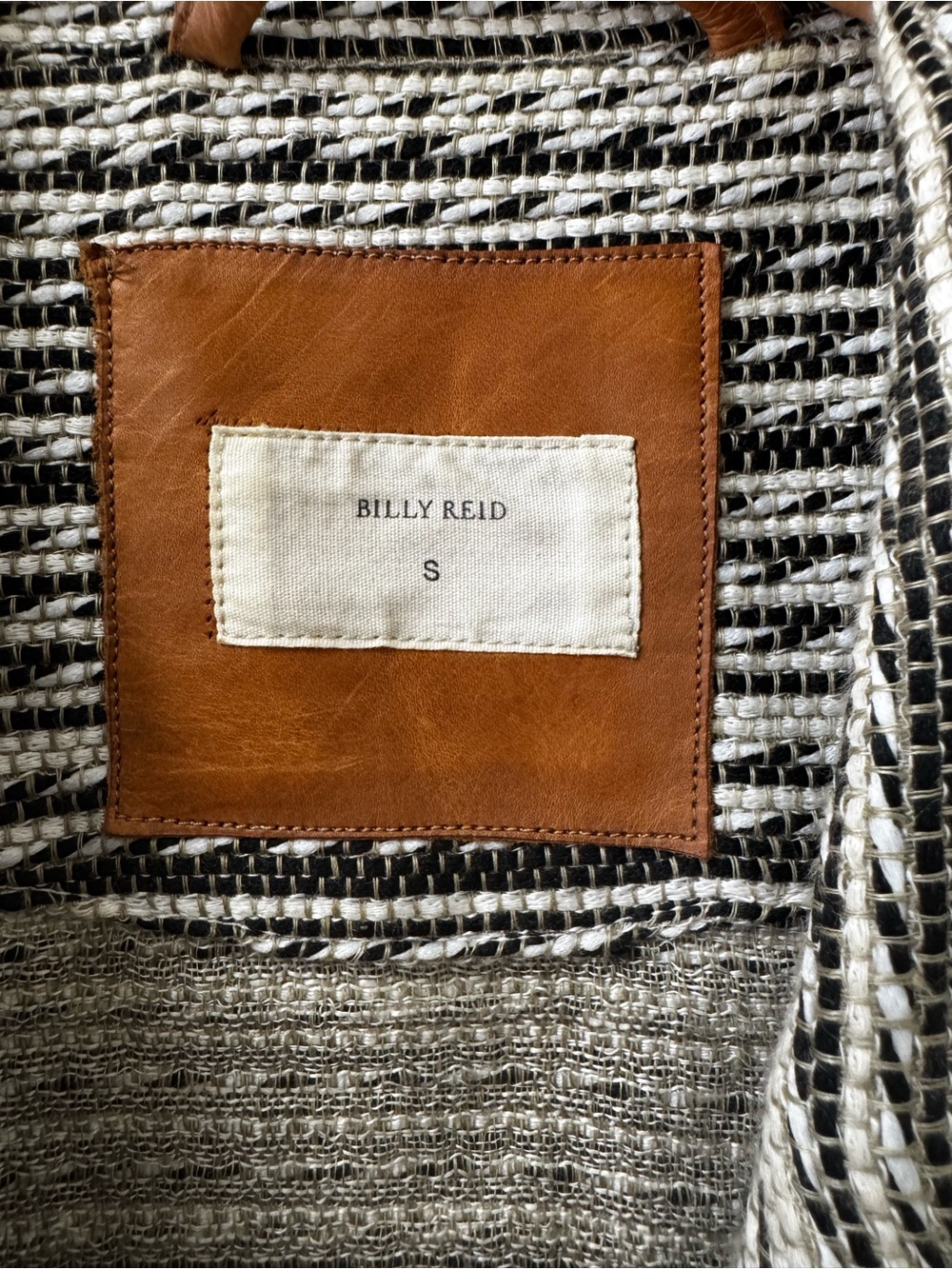 Billy Reid Black & White Striped Open-Front Coatigan - Picture 2 of 12